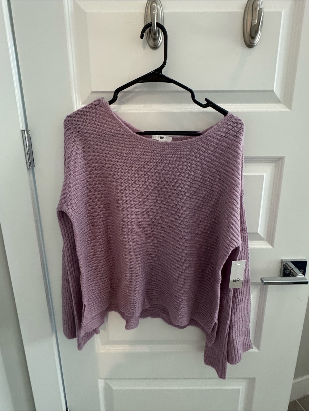 bp Dusty Lavender Ribbed Boat-Neck Sweater